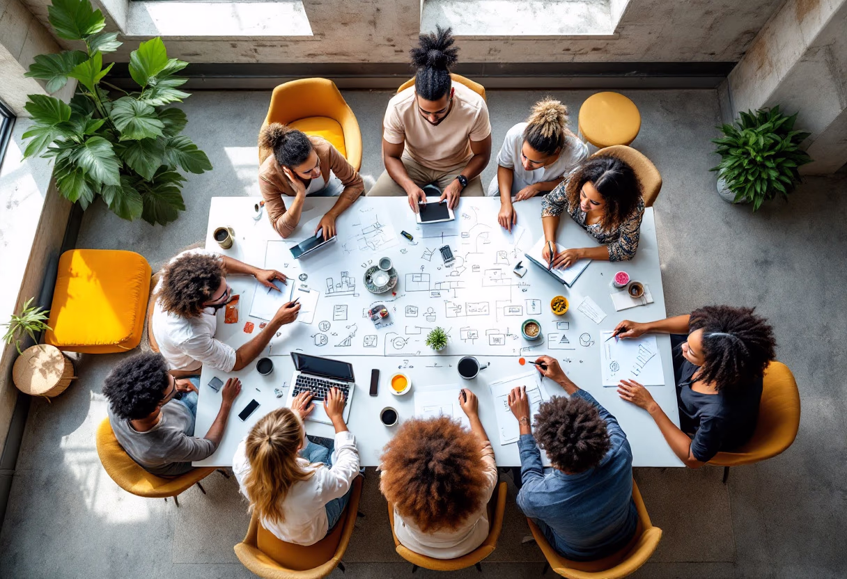 image of diverse group collaboration (for a hr tech)